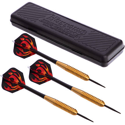 Дротики для гри в дартс циліндричні CLUB BRASS D105-21 HARROWS (сталь, вага 21гр, 3шт.,+3хвост,+3опер), фото 2