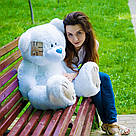 Плюшеві ведмеді: Плюшеве ведмежа Потап 0,9 метра (90см), Білий, фото 3