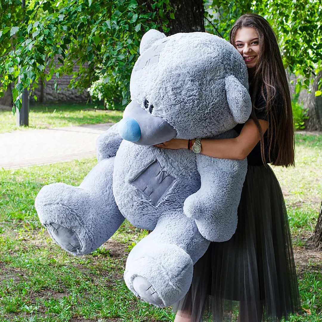 Плюшеві ведмеді: Плюшеве ведмежа Потап 1,8 метра (180 см), Сірий, фото 1