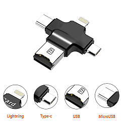 Адаптер Primo PF87 microSD для iPhone / iPad / Type-C / MicroUSB