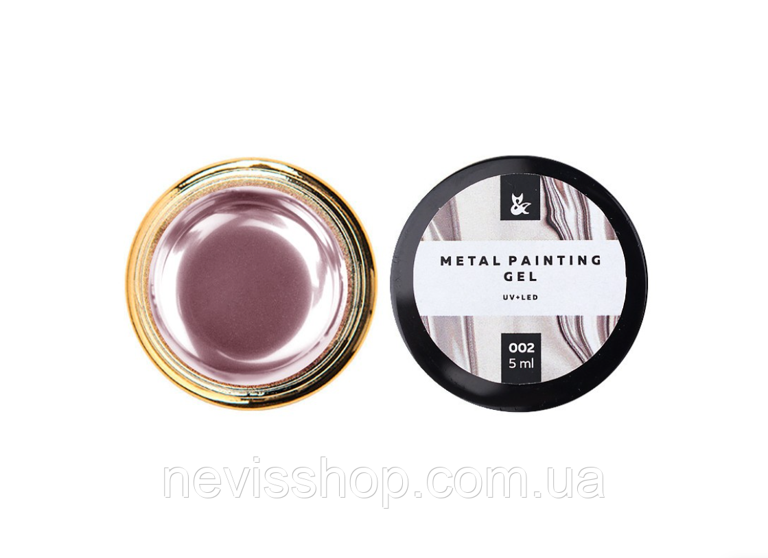 Гель-фарба F. O. X Metal Painting Gel 002, колір рожевий, 5 мл