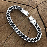 Срібний чоловічий браслет. Плетение персидско, фото 4
