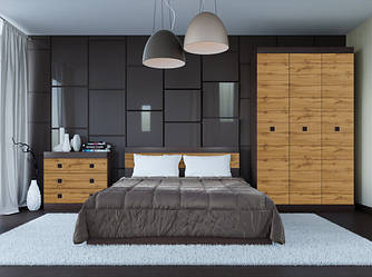 Модульна спальня Соната Еверест Венге темний + Дуб Крафт золотий