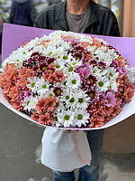 Букет из 41 разноцветной хризантемы №2