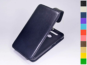 Відкидний чохол з натуральної шкіри для ZTE Blade V8 Lite