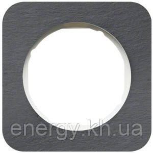 Рамка 1-ная сланець, антрацит/полярна білизна Berker R. 1, фото 1