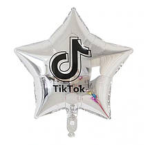 Фольгована кулька зірка "TikTok" срібло 18" Китай