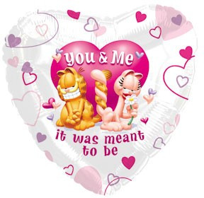 CTI 18" Garfield You and Me Meant to Be. Фольгована куля серця Гарфілд закохані. В уп
