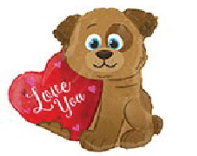 К 18" I Love You Puppy Dog Shape Balloon. Фольгована куля Песик Я люблю тебе