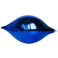 Большая елочная игрушка - капля, 21 см, пластик, синий (030729-4)