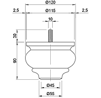 Мебельная Ножка №003 Н90 D120mm.