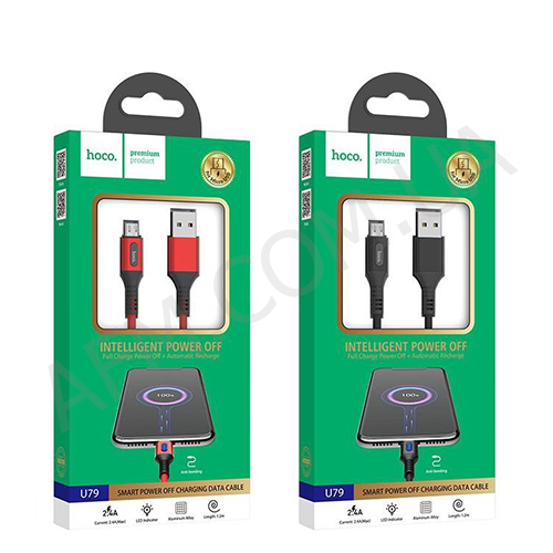 USB кабель Hoco U79 Admirable smart power Micro USB (1200mm) красный