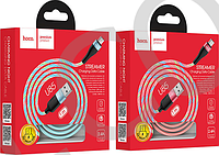 USB кабель Hoco U85 Charming night с эффектом бегущей подсветки Micro USB 2.4A (1000mm) красный