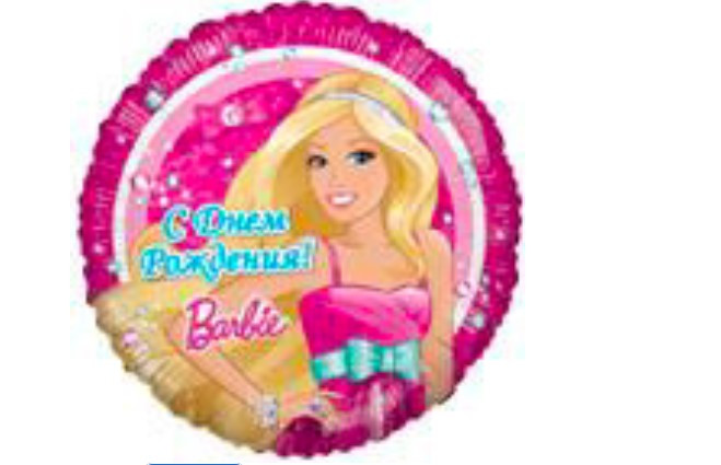 А 18" Tucare Barbie 4 Foil Balloon. Фольгована куля Барбі З Днем народження