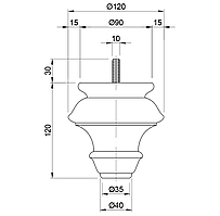 Мебельная Ножка №004 Н120 D120mm.