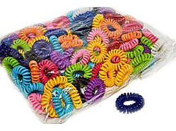 Гумки пружинки для волосся — різнобарвний набір 100 шт.