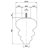 Мебельная Ножка №005 Н180 D145mm.