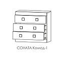 Комод Соната 1 з ламінованої ДСП у спальню / вітальню Еверест Дуб Сонома + Білий, фото 5