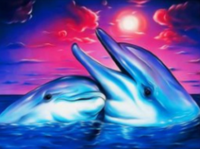 Алмазна мозаїка Люблячі дельфіни 30*40 см без рамки 40 * 8 * 5 см (H8448)