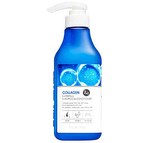 Шампунь-кондиціонер зволожуючий з колагеном Farmstay Collagen Water Full Moist Shampoo And Conditioner 530 мл