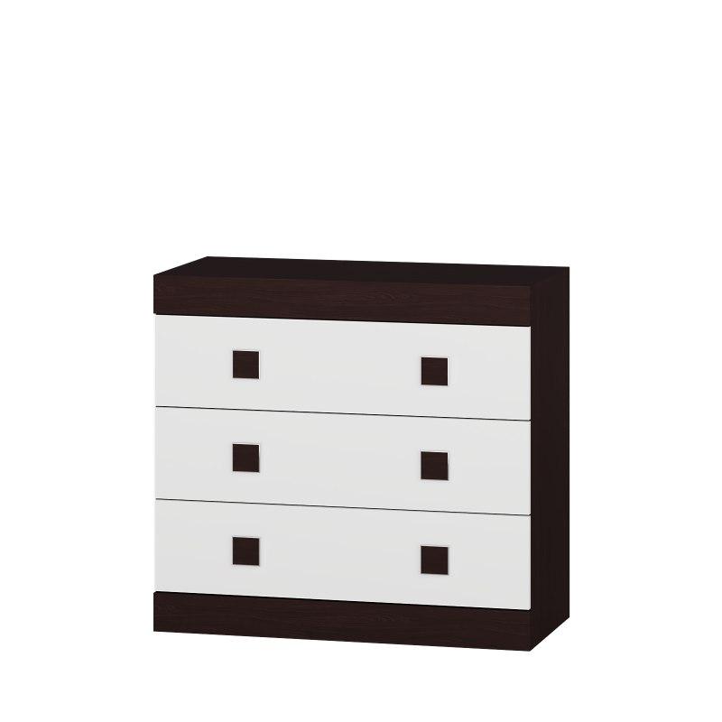 Комод Соната 1 з ламінованої ДСП у спальню / вітальню Еверест Венге темний + Білий, фото 1