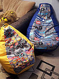 Крісло Мішок, безкаркасне крісло Груша ХЛ 105*80 кольоровий + Принт (друк на тканині БМВ і ін), фото 5