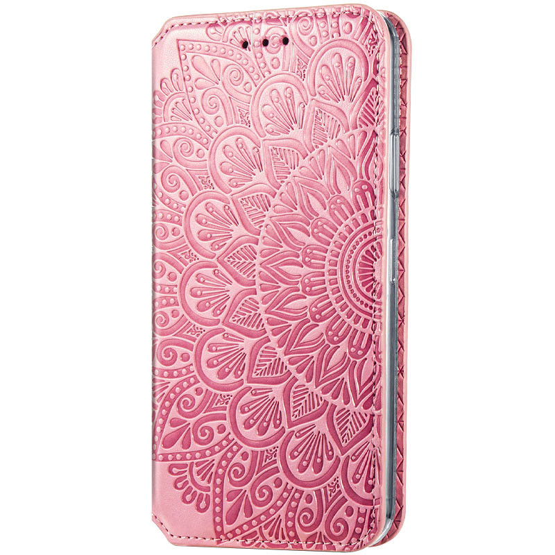 Шкіряний чохол книжка GETMAN Mandala (PU) для Xiaomi Redmi Note 9 / Redmi 10X Рожевий