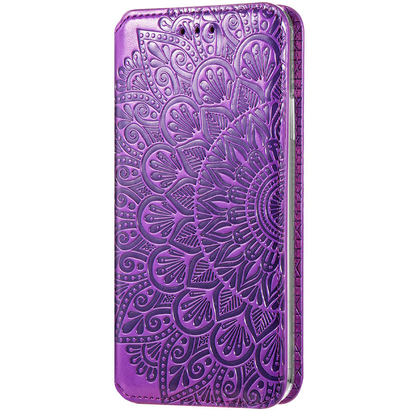 Шкіряний чохол книжка GETMAN Mandala (PU) для Xiaomi Redmi Note 9s / Note 9 Pro / Note 9 Pro Max Фіолетовий