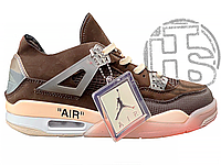 Мужские кроссовки Off White x Air Jordan 4 Brown Beige CV7388-100
