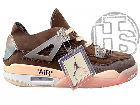 Чоловічі кросівки Off White x Air Jordan 4 Brown Beige CV7388-100, фото 1