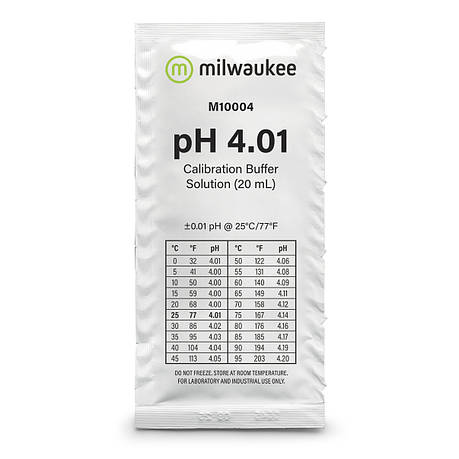 Буферний розчин для pH метрів pH 4.01 MILWAUKEE 20 мл, M10004, фото 1
