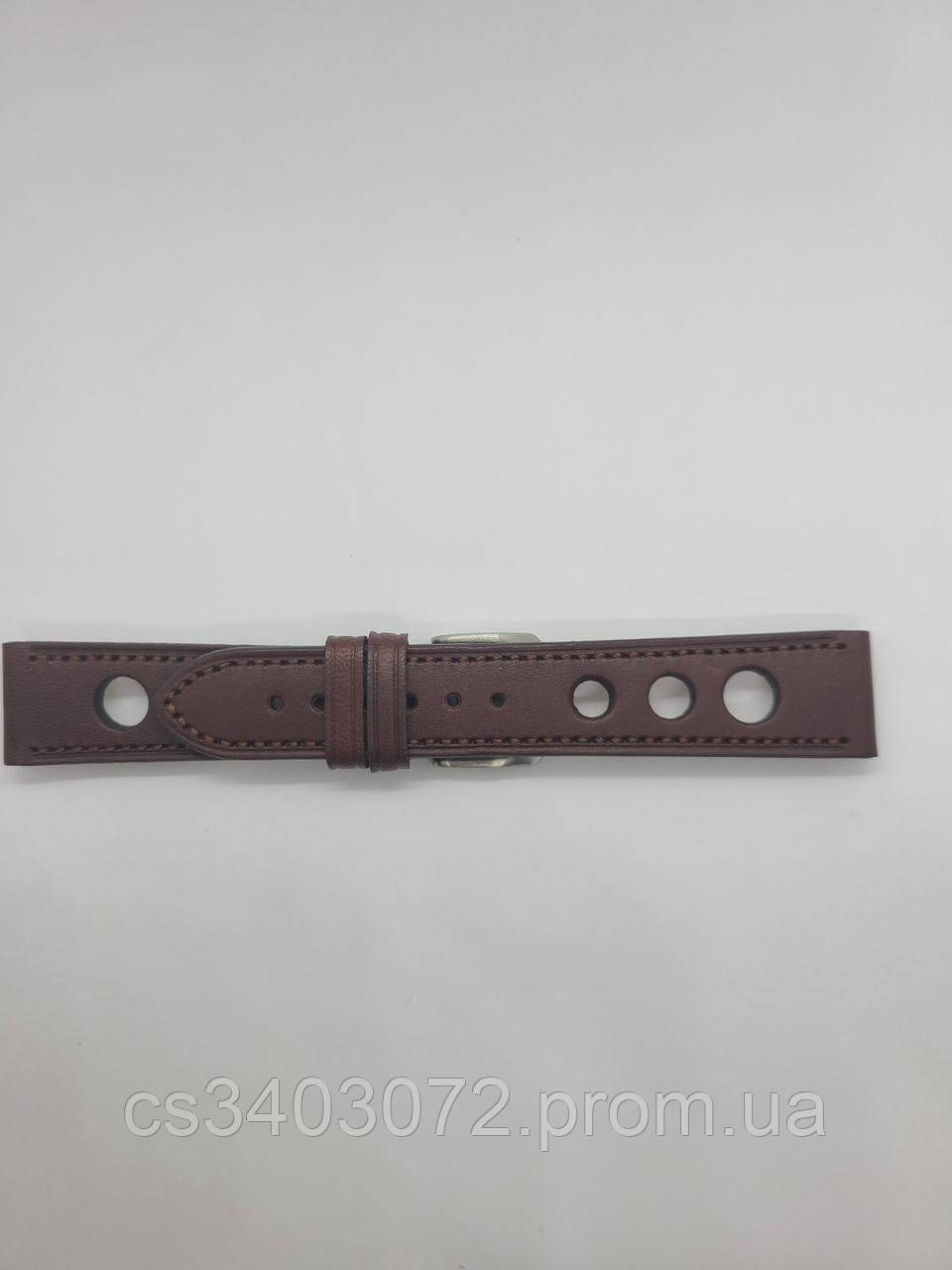 Темно-коричневий ремінець для наручних годинників в стилі Гран-прі 20мм