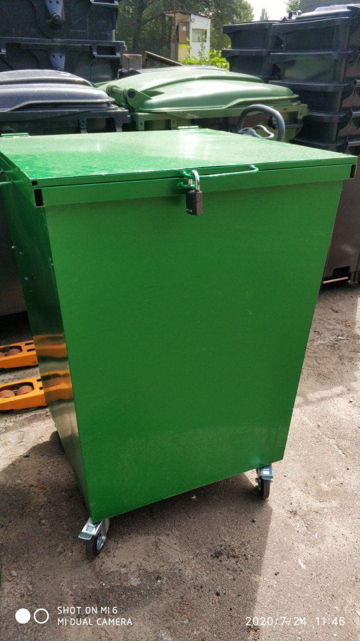 Бак металевий для ТПВ з кришкою, V-750 л