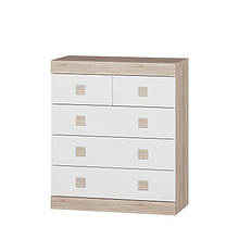 Комод у дитячу з ламінованої ДСП Соната 3 Еверест Дуб Сонома + Білий