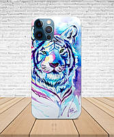 Матовый Чехол iPhone 12 PRO Тигр рисунок с принтом