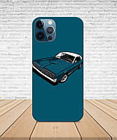 Матовый Чехол iPhone 12 PRO Muscle car Ford Mustang с принтом