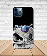 Матовый Чехол iPhone 12 PRO Медведь в очках с принтом