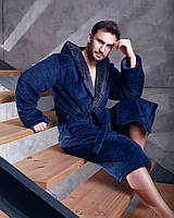 Халат мужской махровый Темно-Синий/Графит