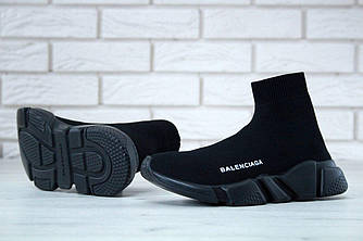 Жіночі кросівки Balenciaga Speed Trainer Total Black кросівки баленсіага Спід трейнер шкарпетки Унісекс чорні
