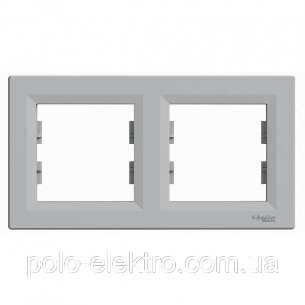 Рамка двійна алюміній Schneider Electric серія Asfora