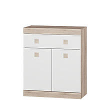 Комод у вітальню з ламінованої ДСП Соната 4 Еверест Дуб Сонома + Білий