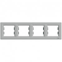 Рамка четверна алюміній Schneider Electric серія Asfora