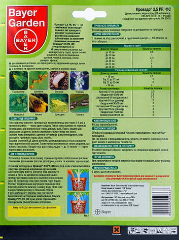 Інсектицид Провадо 2,5 PR капс. (20 гр), Bayer, фото 3