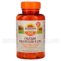 Кальций, магний и цинк "Sundown Naturals" 100 таблеток