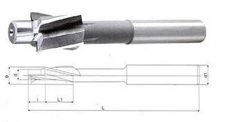 Цековка ц/х ф14 мм с цапфой 7 мм Lобщ100 мм (цапфа не съемная)