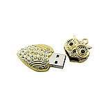 Фігурна флешка Dinosaur Driver 32Gb Crystal owl Сова Gold, фото 3