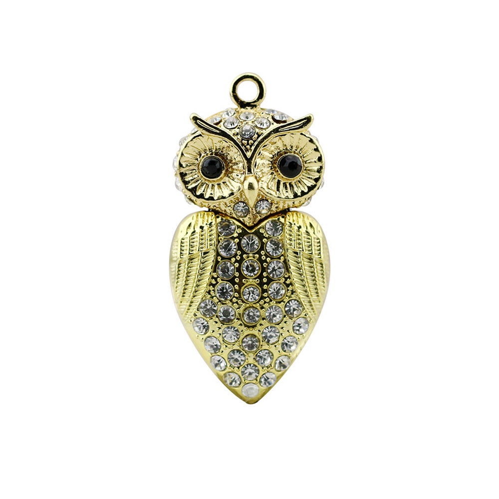 Фігурна флешка Dinosaur Driver 32Gb Crystal owl Сова Gold