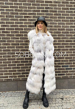 Жилет довгий з полярної лисиці
