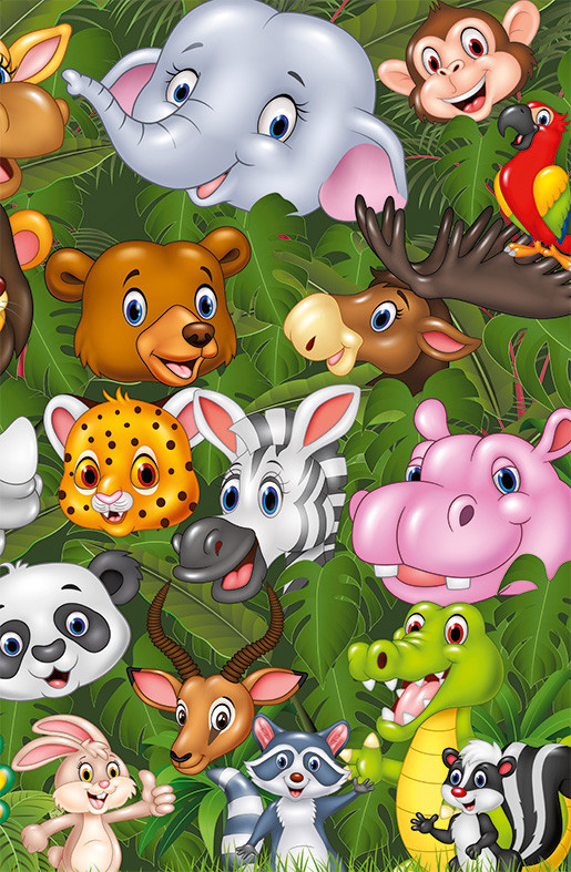 Подарунковий пакет великий вертикальний "Лісові звірі" 25х38 см