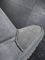 UGG Classic Mini Black теплі уггі жіночі. Короткі зимові Уггі чорні. Жіночі уггі на хутрі., фото 3